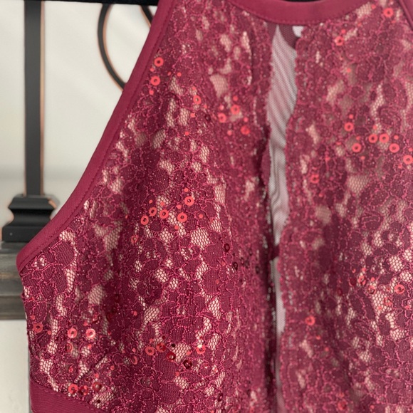 Beautiful Morgan & Co. Women’s/Junior Burgundy Mini Dress Size 3/4 New - Picture 8 of 13